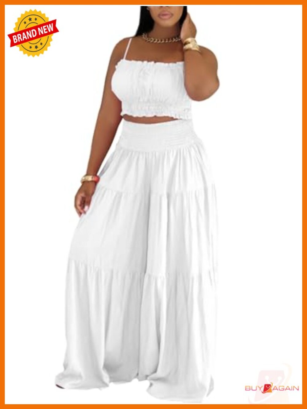 Sleeveless Crop Top Wide Leg Pants Matching Set